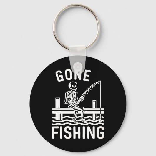Gone Gevist Skeleton Funny Halloween Gevist Sleutelhanger (Voorkant)