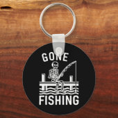 Gone Gevist Skeleton Funny Halloween Gevist Sleutelhanger (Voorkant)