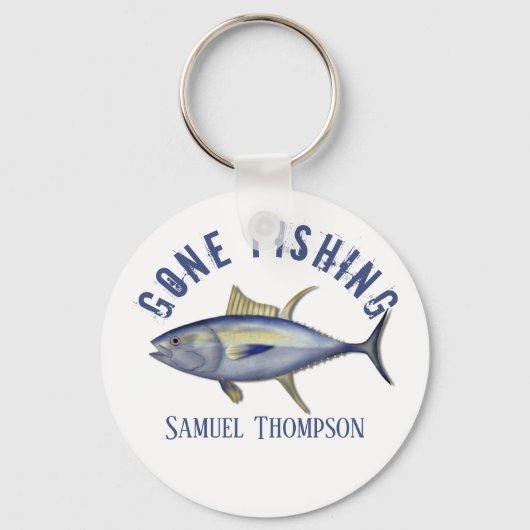 Gone Gevist Tuna Fish Modern Fisherman Cute Sleutelhanger (Voorkant)