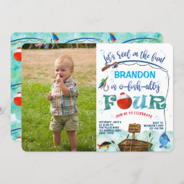 Gone Gevist vierde verjaardag Little Fisherman Fot Kaart