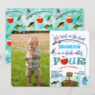 Gone Gevist vierde verjaardag Little Fisherman Fot Kaart