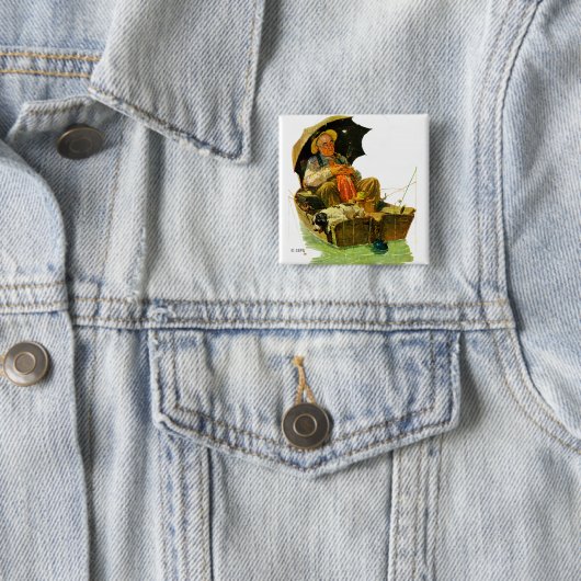 Gone Gevist Vierkante Button 5,1 Cm (In situ)