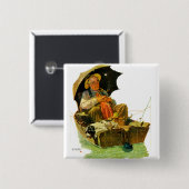 Gone Gevist Vierkante Button 5,1 Cm (Voorkant /achterkant)