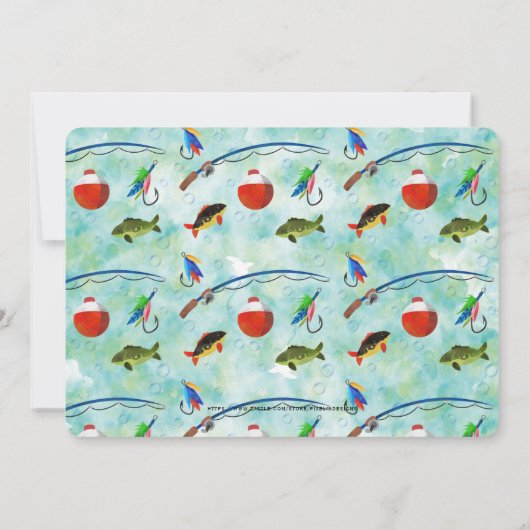 Gone Gevist vijfde verjaardag Little Fisherman Fot Kaart (Achterkant)