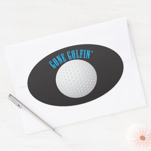Gone Golfen ⛳🎁 Golfbal Golfer Ovale Sticker (Envelop)