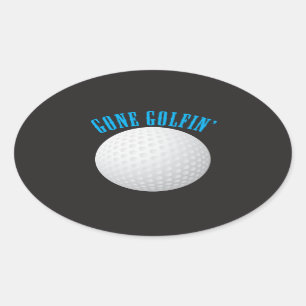 Gone Golfen ⛳🎁 Golfbal Golfer Ovale Sticker