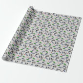 Gone Golfen op Bleek Grey Cadeaupapier (Uitgerold)
