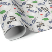 Gone Golfen op Bleek Grey Cadeaupapier (Rol Hoek)