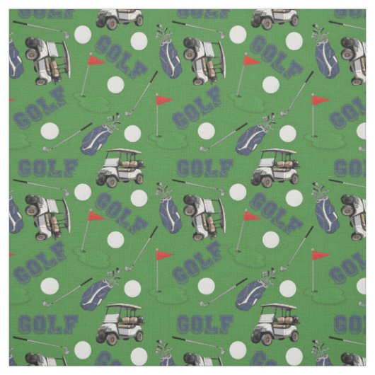 Gone Golfen op Grass Green Stof (Swatch)