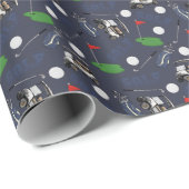 Gone Golfen op grijs-blauw Cadeaupapier (Rol Hoek)