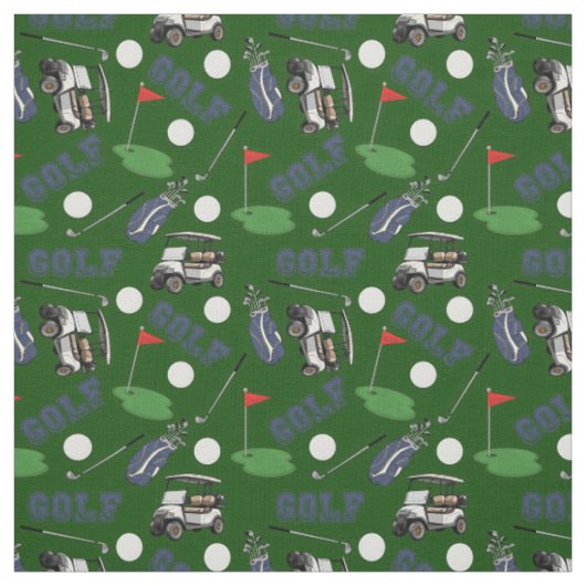 Gone Golfen op Hunter Green Stof (Swatch)