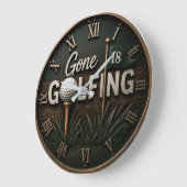 Gone Golfing Funny Golf Lover Gift Grote Klok (Hoek)