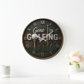 Gone Golfing Funny Golf Lover Gift Grote Klok (Huis)