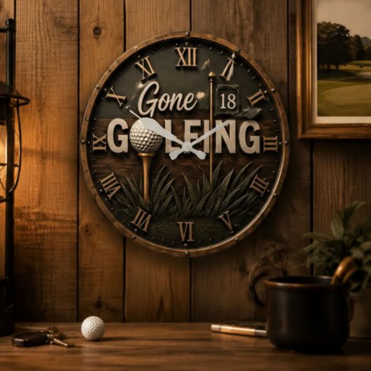 Gone Golfing Funny Golf Lover Gift Grote Klok