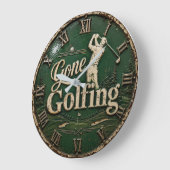 Gone Golfing Vintage Golf Golfer Gift Grote Klok (Hoek)