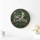 Gone Golfing Vintage Golf Golfer Gift Grote Klok (Huis)