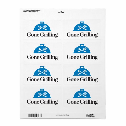 Gone Grilling Etiket (Full Sheet)
