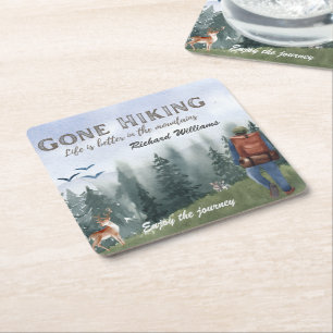 Gone Hiking Het Leven Is Beter Bergen Wandelaar He Kartonnen Onderzetters
