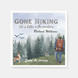 Gone Hiking Life is Better Mountains Hiker Deer  Servet
