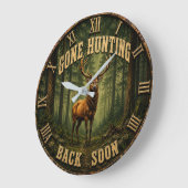 Gone Hunting Back Soon Rustic Hunter Cabin Grote Klok (Hoek)