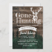 Gone Hunting Rustic Wood Retirement Kaart (Voorkant)