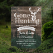 Gone Hunting Rustic Wood Retirement Kaart