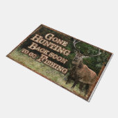 Gone Hunting Terug snel om te worden Gevist Deurmat (Schuin)