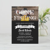 Gone in ruste Vist Rustige Barn Wood Retirement Kaart (Staand voorkant)