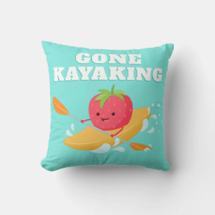 Gone Kayaking Schattigee Aardbei Kussen