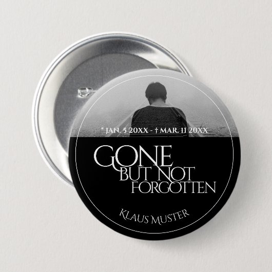 Gone, maar niet vergeten - Donker Ronde Button 7,6 Cm (Voorkant /achterkant)