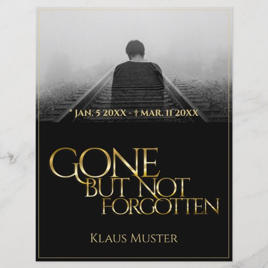 Gone, maar niet vergeten - Donkergoud (Voorkant)