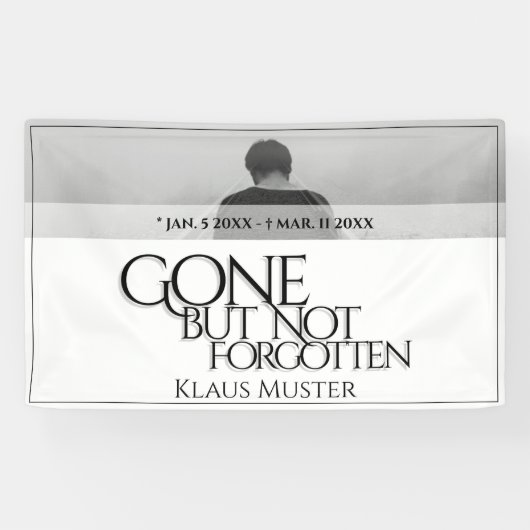 Gone, maar niet vergeten - helder spandoek (Horizontaal)