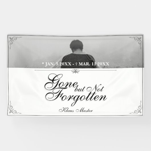 Gone, maar niet vergeten - Klassiek Spandoek (Horizontaal)