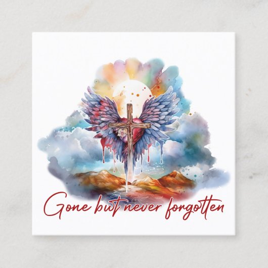 Gone maar nooit vergeten vierkante visitekaartje (Voorkant)