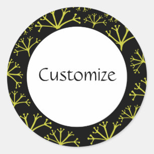 Gone met Wind Sjabloon - Zwart Ronde Sticker