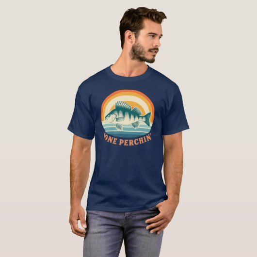 Gone Perchin Fishing for Perch Sunrise to Sunset T-shirt (Voorkant volledig)