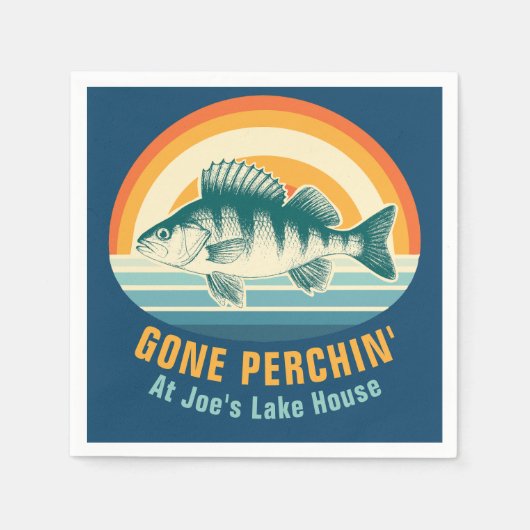 Gone Perching at the Lake House Birthday Sticker Servet (Voorkant)