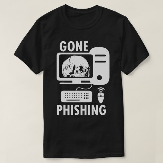 Gone Phishing Computer Hacking Cybersecurity Code T-shirt (Design voorkant)
