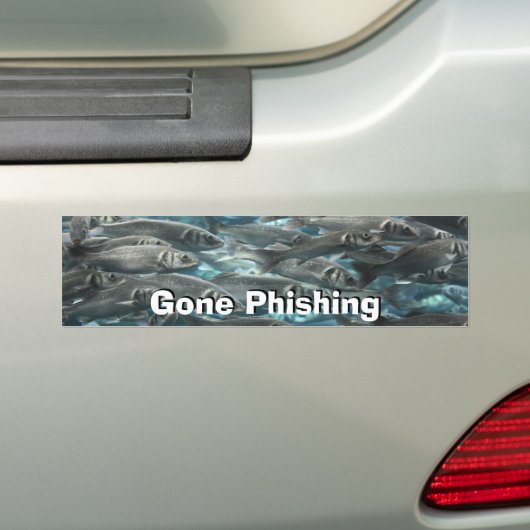 Gone Phishing-teken Bumpersticker (Op auto)