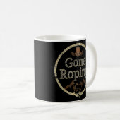 Gone Roping Rodeo Team Roping Koffiemok (Voorkant rechts)
