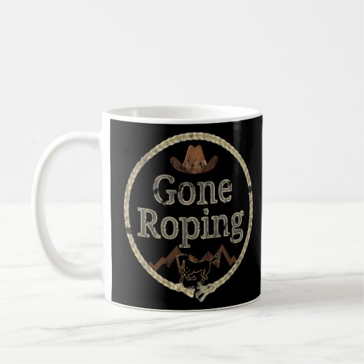 Gone Roping Rodeo Team Roping Koffiemok (Links)