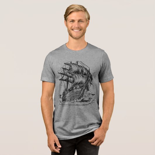 Gone Sailing Tri-Blend Shirt (Voorkant volledig)