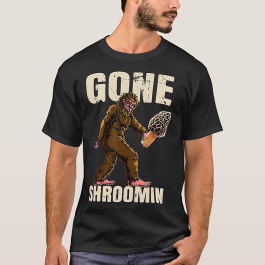 Gone Shrooming Bigfoot Morel paddenstoel Hunter Sa T-shirt (Voorkant)