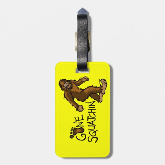 Gone Squatchin Bagagelabel (Achterkant verticaal)