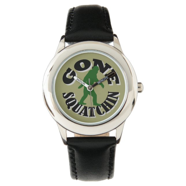 Gone Squatchin bigfoot Horloge (Voorkant)