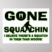 Gone Squatchin Bigfoot in Bos Poster (Voorkant)