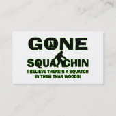Gone Squatchin Bigfoot in Bos Visitekaartje (Achterkant)