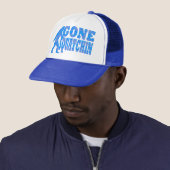 Gone Squatchin blauwe tekst Trucker Pet (In situ)