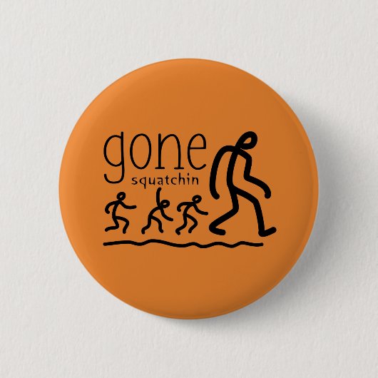 Gone Squatchin Cartoon Ronde Button 5,7 Cm (Voorkant)