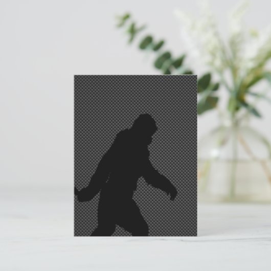 Gone Squatchin Charcoal Carbon Fiber Print Briefkaart (Staand voorkant)
